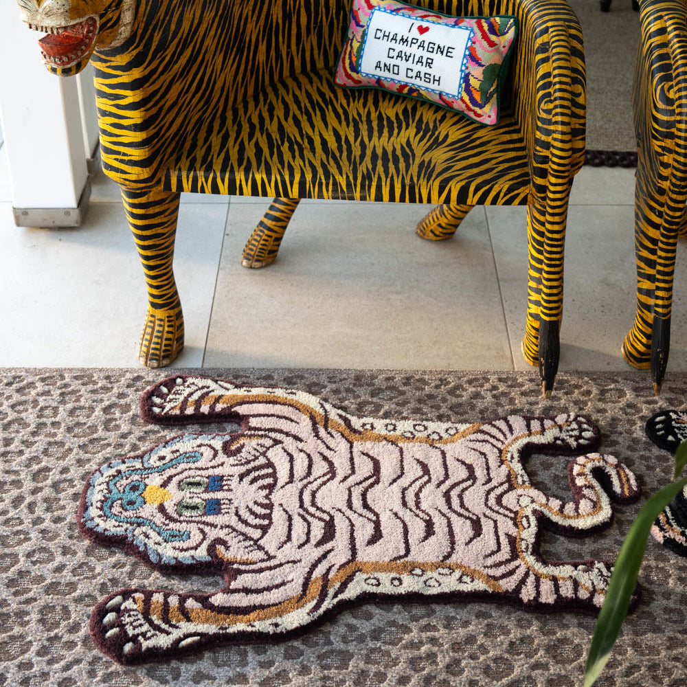 Vintage Fade Mini Tibetan Tiger Rug - Wool Tiger Rug South Africa