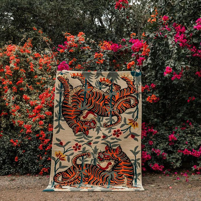 Double Tibetan Tiger Rug - Wool Tiger Rug South Africa