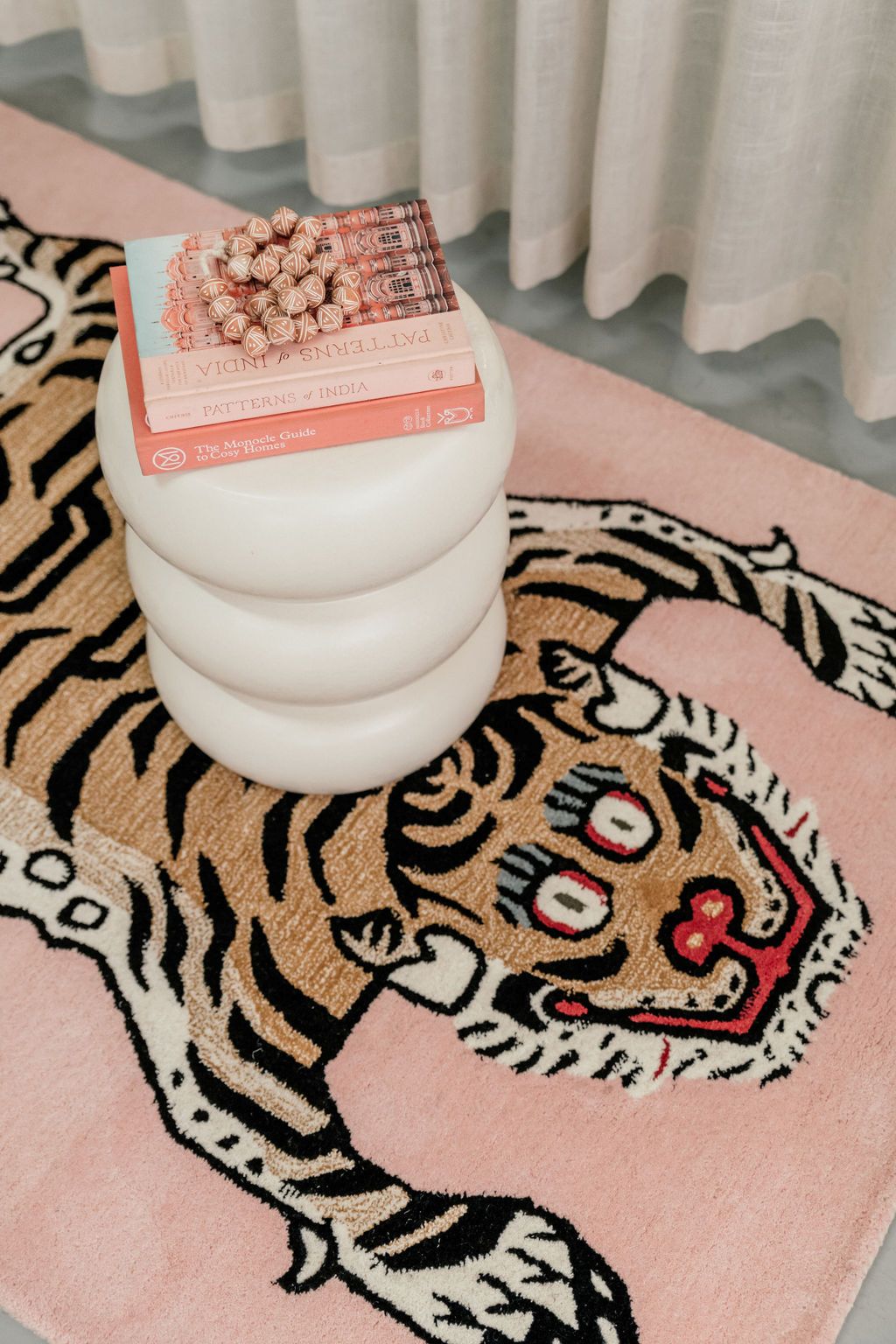Blush Pink Tibetan Tiger rug hand tufted wool South Africa