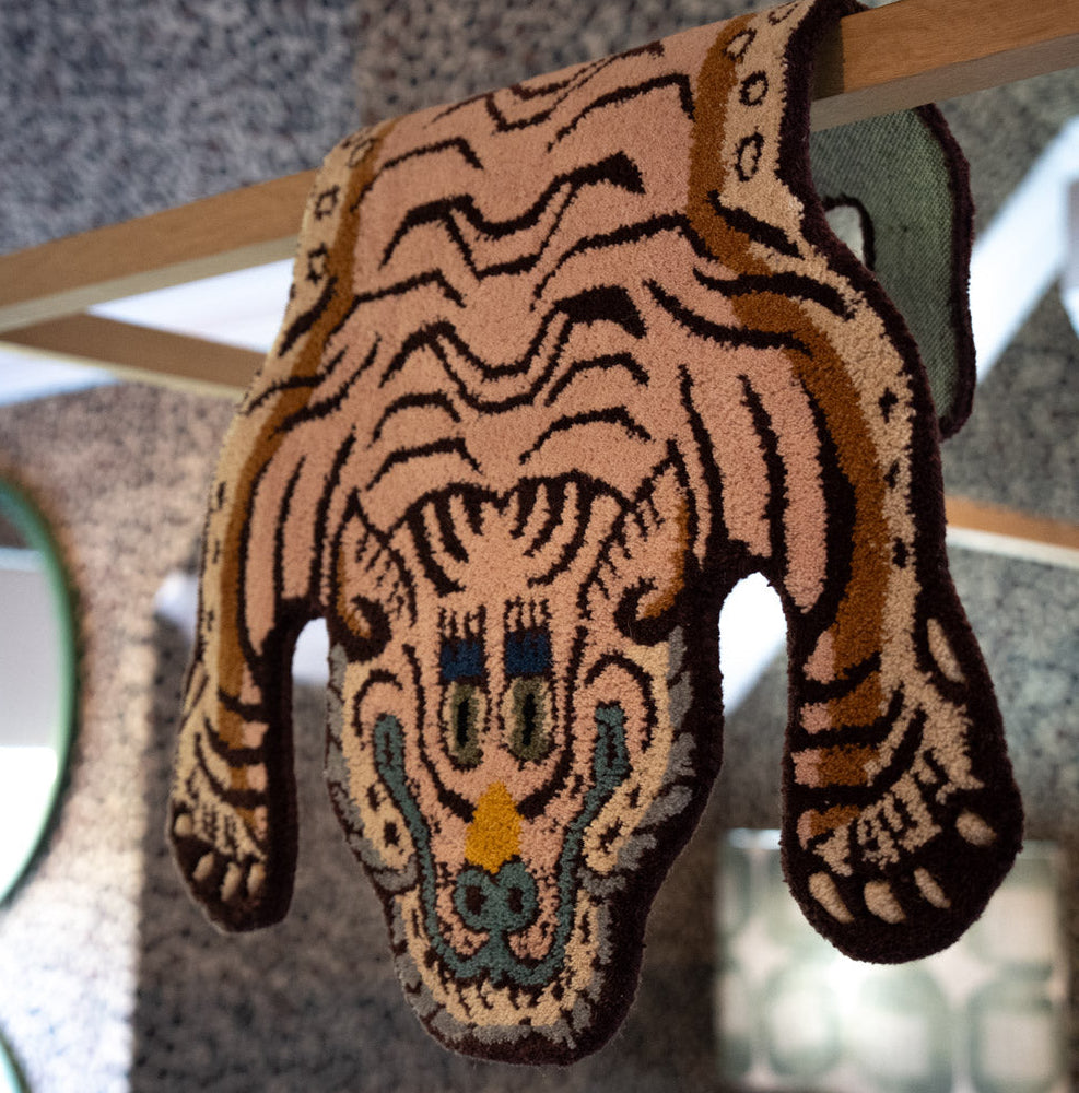 Mini Pink Tibetan Tiger Rug - Wool Tiger Rug South Africa
