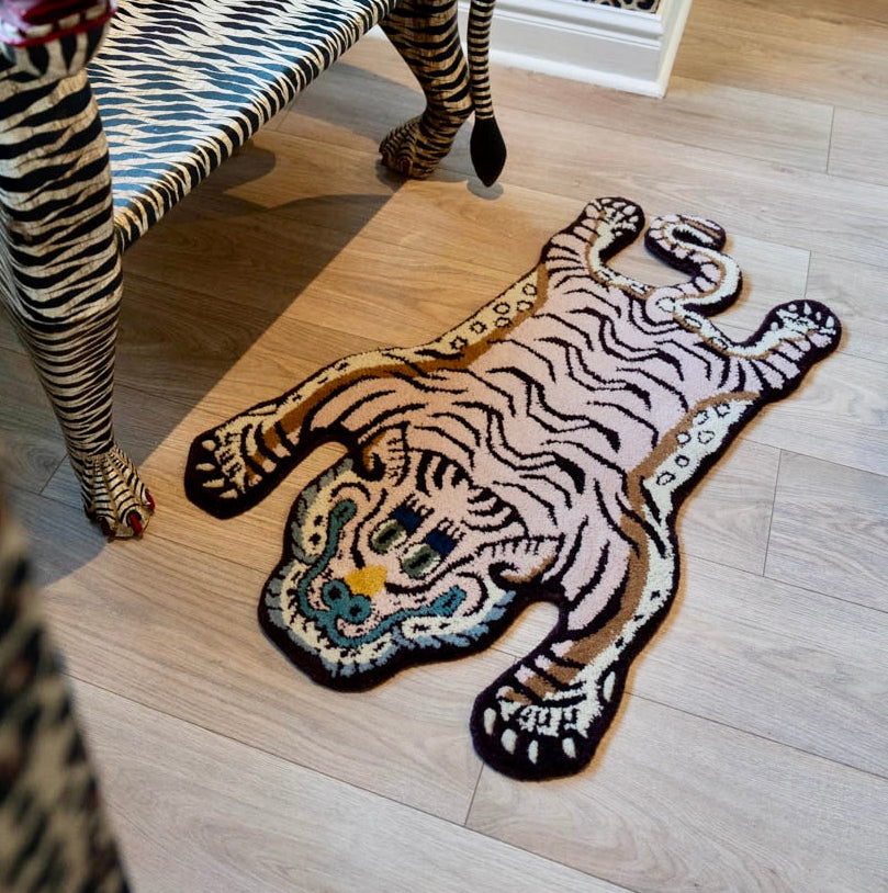 Mini Pink Tibetan Tiger Rug - Wool Tiger Rug South Africa