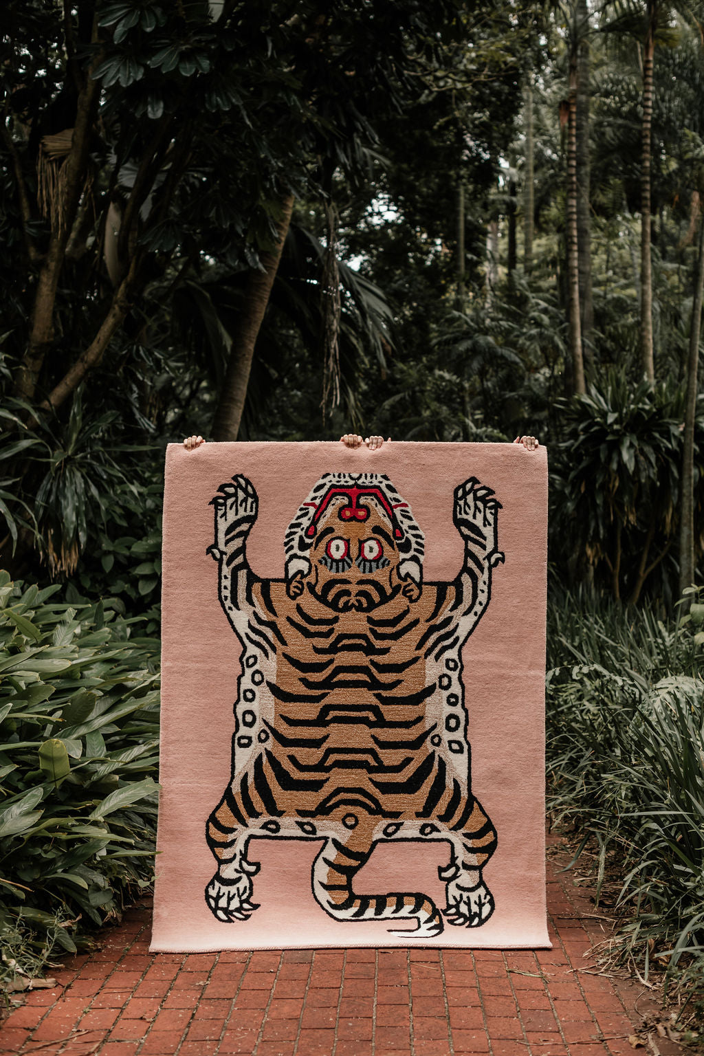 Extra Large Blush Pink Tibetan Tiger Rug - Wool Tiger Floor Rug South Africa