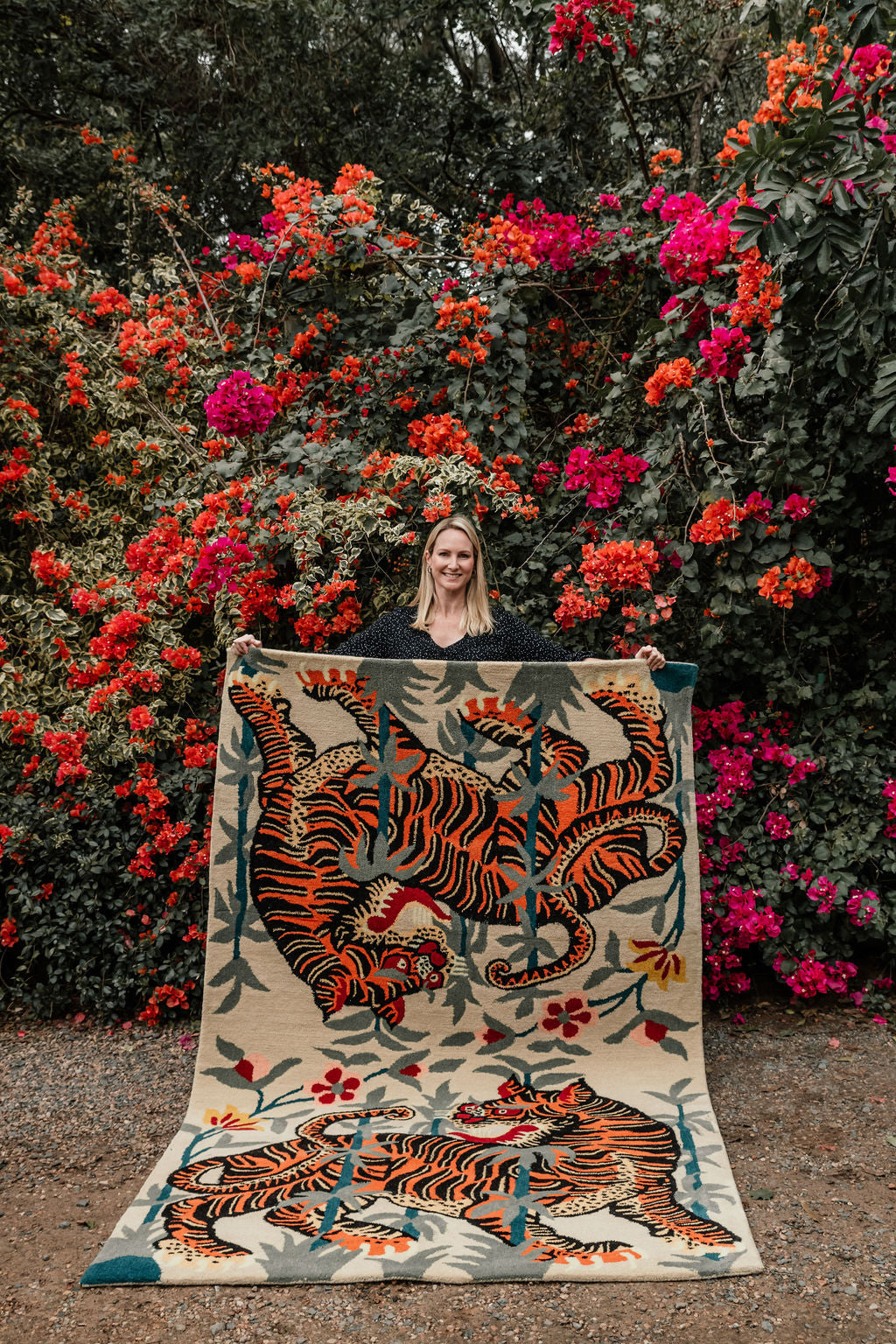 Tibetan Tiger rug hand tufted wool 