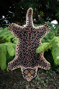 Chocolate Leopard Rug - Wool Leopard Print Rug South Africa