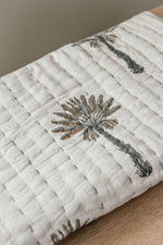Load image into Gallery viewer, Gold &amp; Silver Palms Baby Quilt
