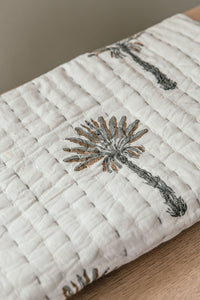 Gold & Silver Palms Baby Quilt