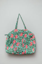 Load image into Gallery viewer, Turquoise Floral Duffle
