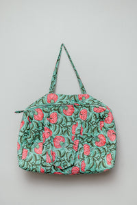 Turquoise Floral Duffle